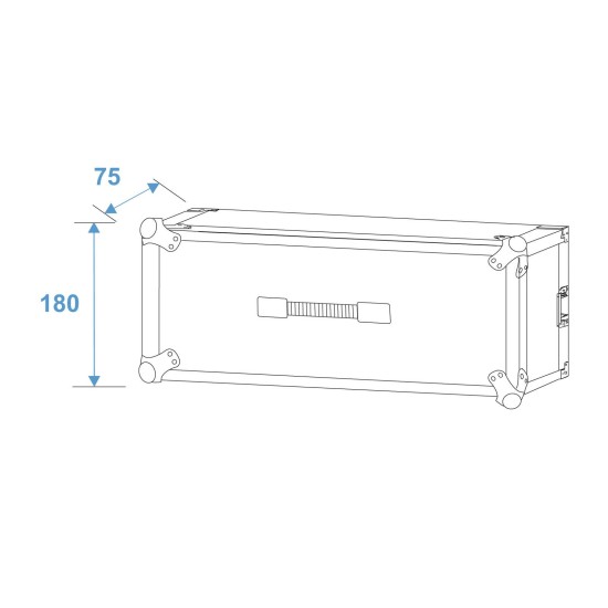 ROADINGER Rack per Effetti CO DD 3U, Proiettore LED 19'' Nero, Profondità 24 cm