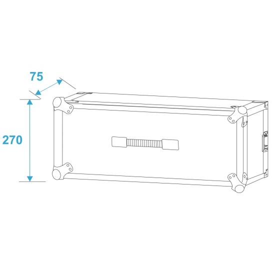 ROADINGER Rack per Effetti CO DD 5U Nero - Case Professionale con Profondità 24 cm