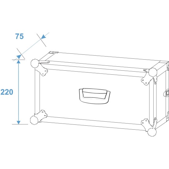 Rack per Effetti ROADINGER 4U Nero - Profondità 24 cm con Guide Rack e Coperchi Rimovibili