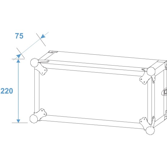 ROADINGER Rack per effetti 4U CO DD, 38cm, Nero - Custodia Professionale per Attrezzature Audio e Luce