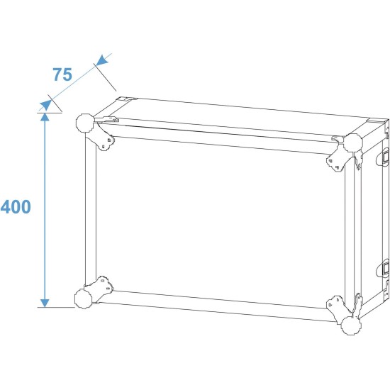 ROADINGER Rack per Effetti CO DD 8U, Profondità 38cm, Colore Nero, Alta Qualità