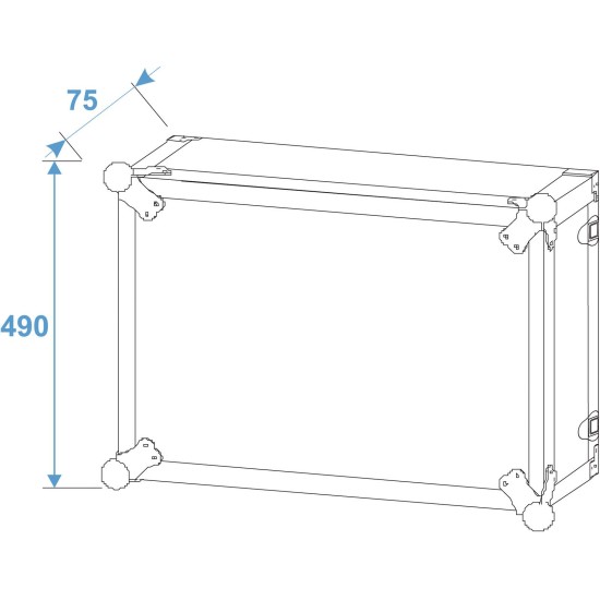 ROADINGER Rack per Effetti 10U, Profondità 38 cm, Nero - Robusto MDF e Profilo in Alluminio