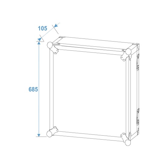 ROADINGER Rack Amplificatore Professionale 14U con Ruote Girevoli e Struttura Robusta