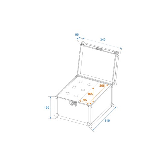 Custodia Professionale per 6 Microfoni - Flight Case in Legno Multiplex Nero