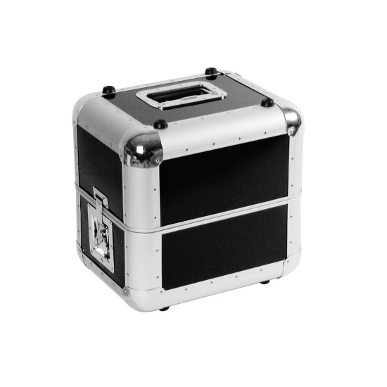 Custodia in Alluminio per Dischi LP - 80 Vinili, Nero con Angoli Arrotondati