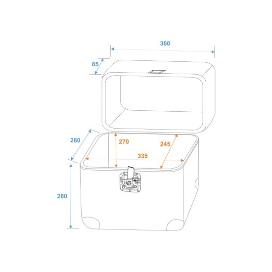 Custodia LP in Alluminio Blu - 80 Dischi, Separazione 75/25, Bordo Arrotondato