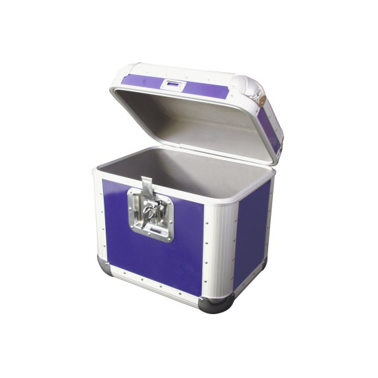 Custodia LP in Alluminio Blu - 80 Dischi, Separazione 75/25, Bordo Arrotondato