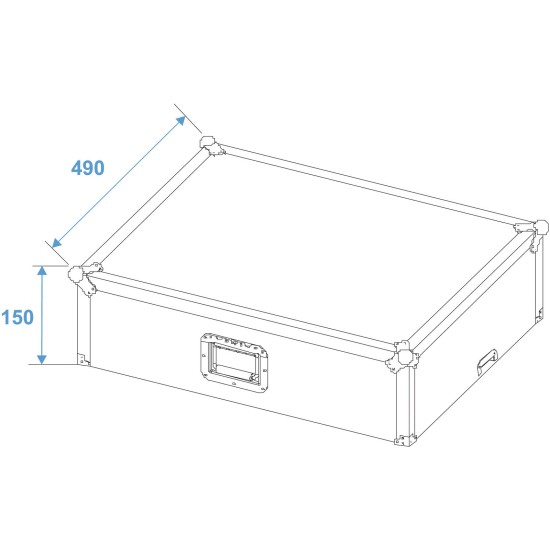 Custodia per Mixer e Laptop Pro LS, 19'' Tray Nero - Flight Case Professionale