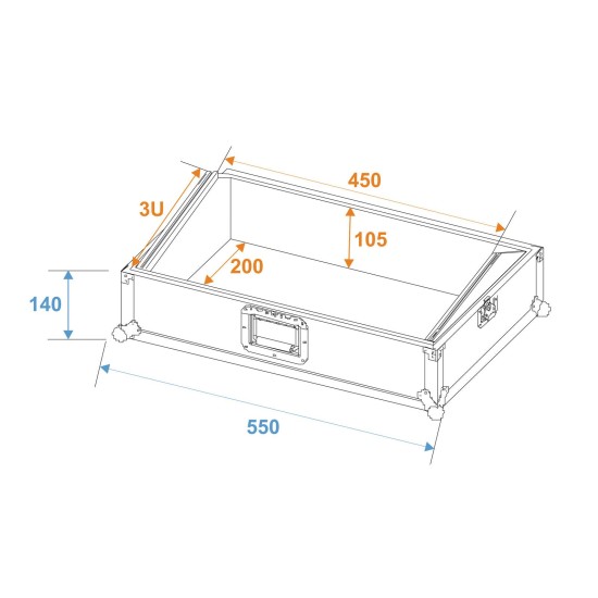 Custodia Rack Professionale ROADINGER MCA-19-N 3U Nero per Mixer 19