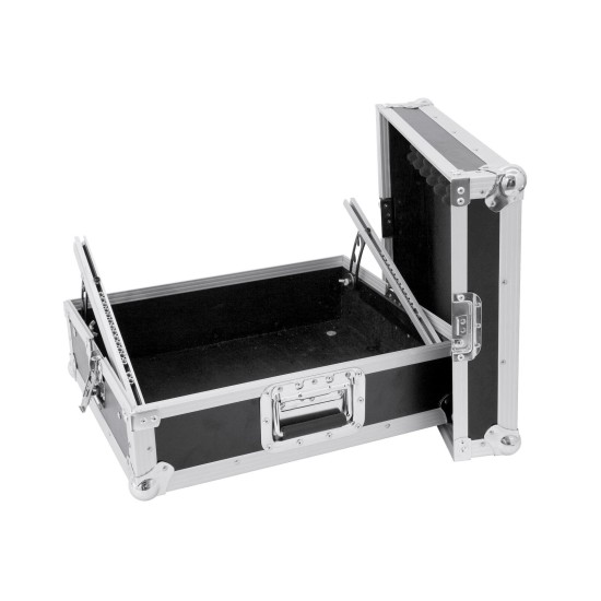 ROADINGER Custodia Rack Professionale per Mixer 8U, Profilo Inclinabile, Nero