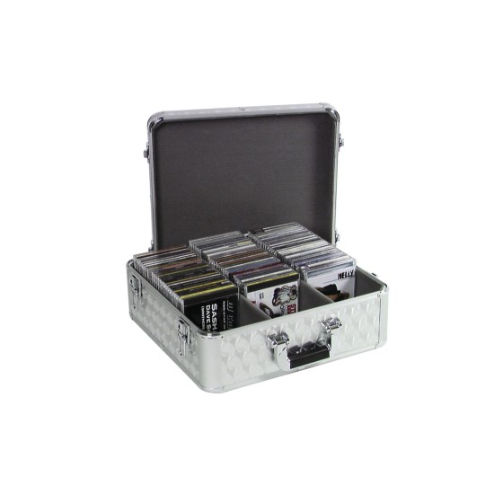 Custodia CD in Alluminio Lucido per 100 CD - Alta Qualità