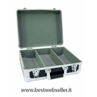 Custodia CD in Alluminio Nero con 3 Scomparti - Porta fino a 90 CD