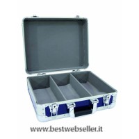 Custodia CD in Alluminio Blu con 3 Scomparti - Protezione e Stile