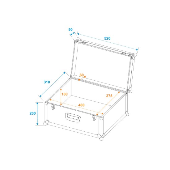 ROADINGER Custodia Universale Tour Pro in Alluminio Nero 52x29x32 cm