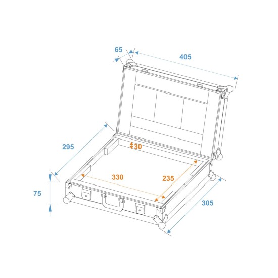ROADINGER Custodia Protettiva per Laptop - 325x230x30mm - Imbottitura in Schiuma e Serrature di Sicurezza