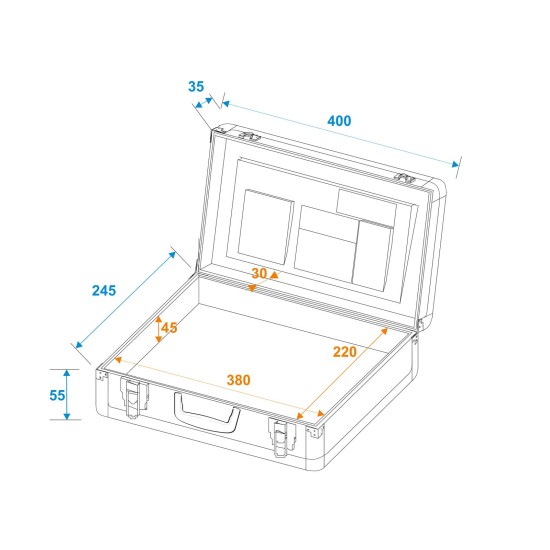 ROADINGER Custodia Professionale per Laptop MB-13 con Scomparti e Imbottitura in Schiuma