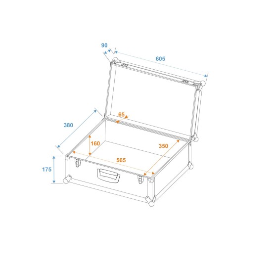 Custodia universale ROADINGER nera con sistema Tour Lock per strumenti professionali