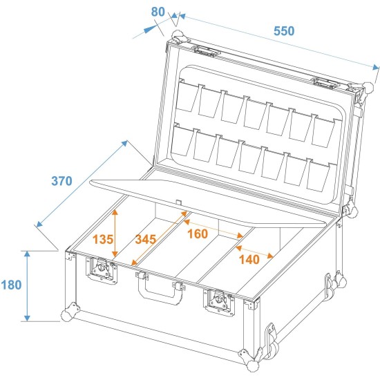 ROADINGER Custodia Universale con Carrello per Accessori Audio e Luci - Alta Qualità e Resistenza
