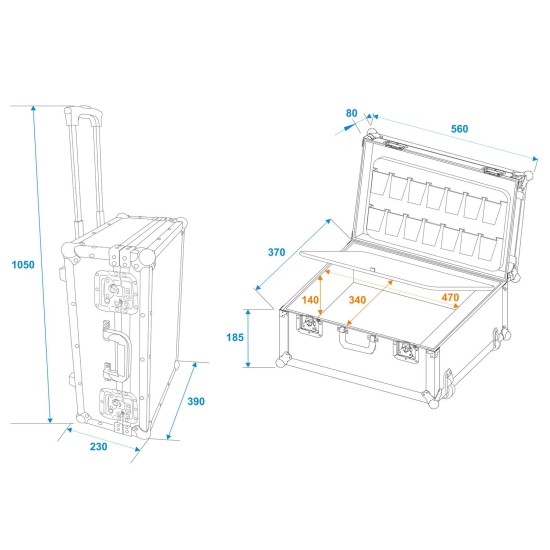 Custodia Universale ROADINGER SOD-1 con Trolley - Progettata per la Massima Protezione e Facilità di Trasporto