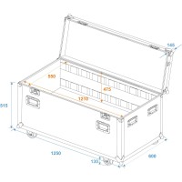 ROADINGER Custodia da Tour 120 cm con Ruote Girevoli per Cassa - Alta Qualità