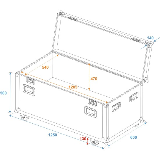 ROADINGER Custodia Universale 120 cm con Ruote per Tour - Modello ODV-1