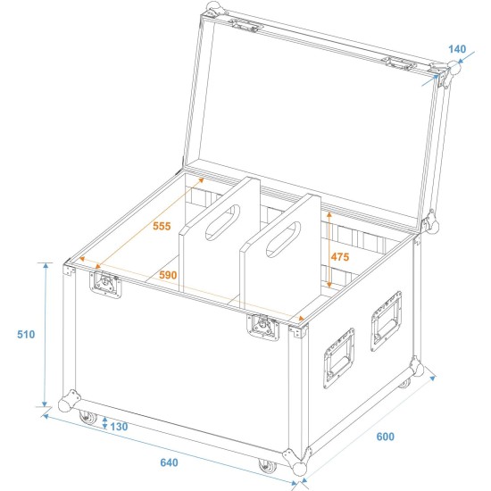 ROADINGER Custodia Universale 60 cm per Tour con Ruote - Alta Qualità e Sicurezza