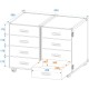 ROADINGER Custodia Universale con 8 Cassetti e Ruote Girevoli - Double Drawer DD-2
