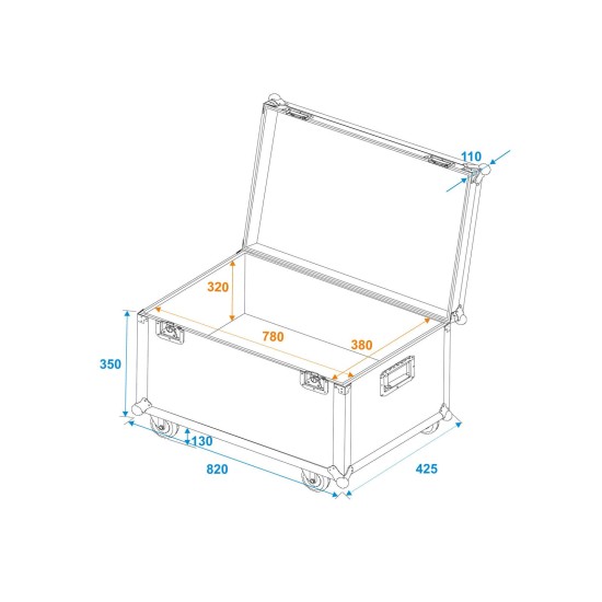 ROADINGER Custodia Universale 80x40 cm con Rotelle per Trasporto Casse