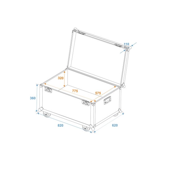 ROADINGER Custodia Universale con Ruote per Trasporto Casse 80x60 cm - Alta Qualità