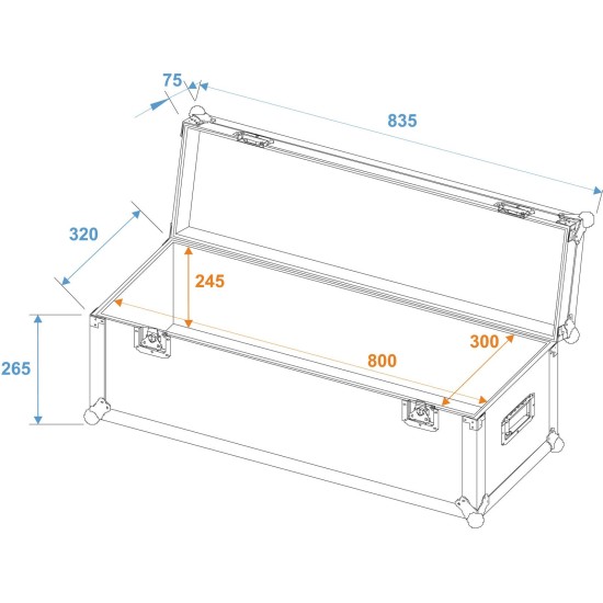 Custodia Universale ROADINGER 80x30x30 cm - Pro Versione per Casse Audio
