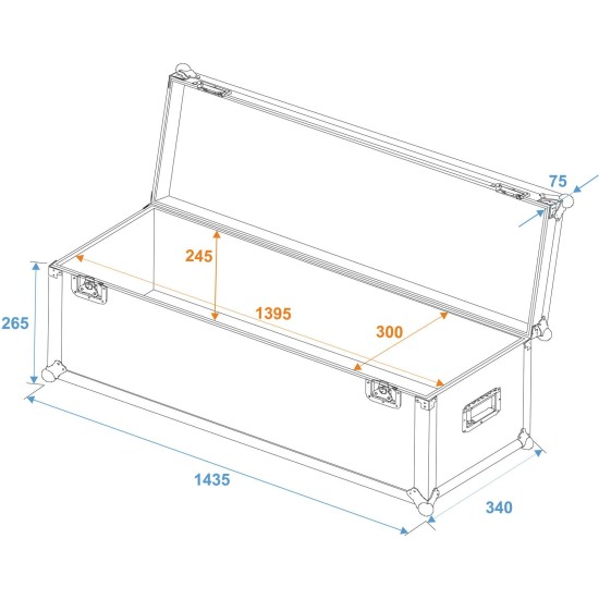 Custodia Universale ROADINGER 140x30x30 cm - Protezione Professionale per Casse