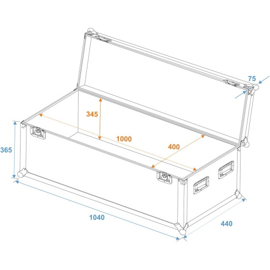 Custodia Universale ROADINGER Pro 100x40x40 cm per Casse Professionali