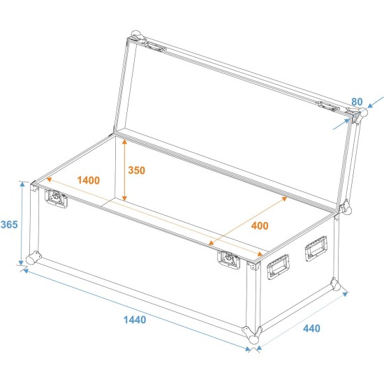 ROADINGER Custodia Universale Professionale in Legno Multistrato 140x40x40 cm