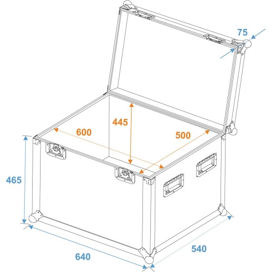 ROADINGER Custodia Universale Professionale 60x50x50 cm per Casse - Alta Qualità in Legno Multistrato