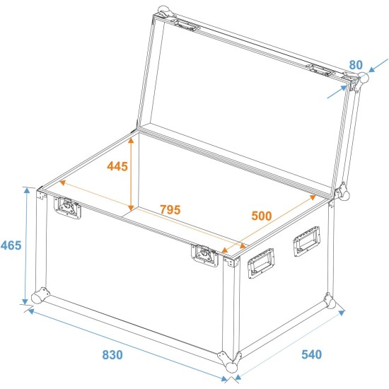 ROADINGER Custodia Universale Professionale in Legno Multistrato 80x50x50 cm