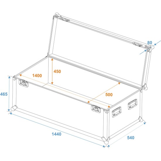 Custodia Professionale Universale ROADINGER 140x50x50 cm per Casse e Attrezzature