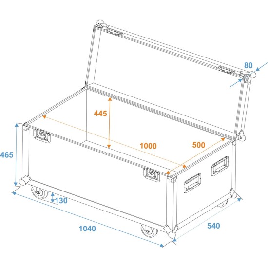 Custodia universale ROADINGER con rotelle 100x50x50 cm per attrezzatura professionale