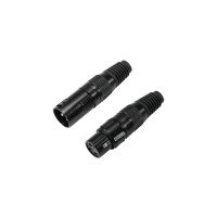 Set 5x Connettori XLR 3 Poli Omnitronic, Alloggiamento Nero per Cablaggio Professionale