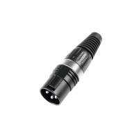 Connettore XLR 3 Poli HICON HI-X3CM-BLK per Cavi Professionali, Nero
