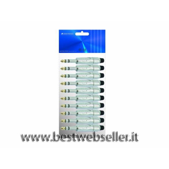 Connettore Jack plug 6.3mm stereo Omnitronic - 10 pezzi