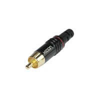 Connettore RCA HICON HI-CM06-RED - Terminale a Saldare per Cavi, Colore Nero