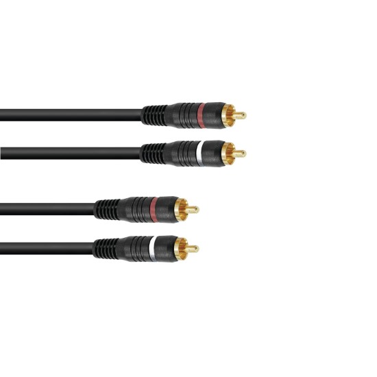 Cavo Audio Stereo Omnitronic RCA 2x2 da 10 m - Alta Qualità