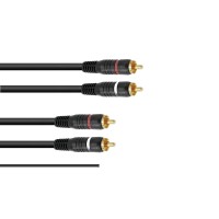 Cavo RCA Omnitronic 2x2 con Messa a Terra, Lunghezza 1,5 m - Nero
