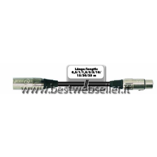 Cavo MC-30, 3m, colore nero,XLR m/f,balanced 3 metri Cavo MC-30, 3m, colore nero,XLR m/f,balanced 3 metri