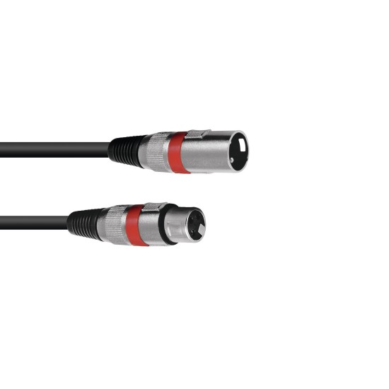 Cavo Audio XLR 3 Poli 7,5m Nero/Rosso OMNITRONIC - Alta Qualità per Eventi Live