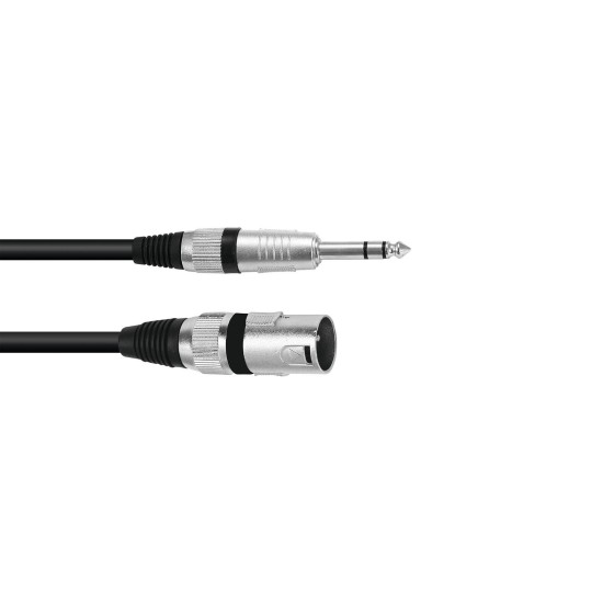 Cavo Adattatore Audio OMNITRONIC XLR Maschio a Jack Stereo 6.3 mm, 0.2 m, Nero