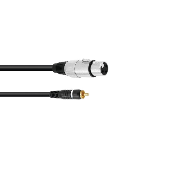 Cavo Adattatore Audio OMNITRONIC RCA/XLR(F) 2m Nero - Ideale per Impianti Professionali