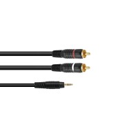 Cavo Adattatore Audio OMNITRONIC: Jack 3.5mm a 2 RCA, 0.5m, Nero