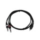 Cavo Adattatore OMNITRONIC 3,5 mm a 2x 6,3 mm Jack Mono, 1,5m Nero