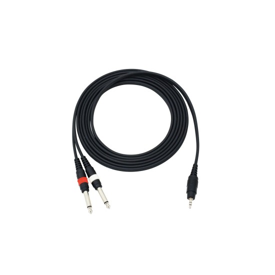 Cavo adattatore audio OMNITRONIC 3,5 mm a 2x 6,3 mm Jack 3 m Nero